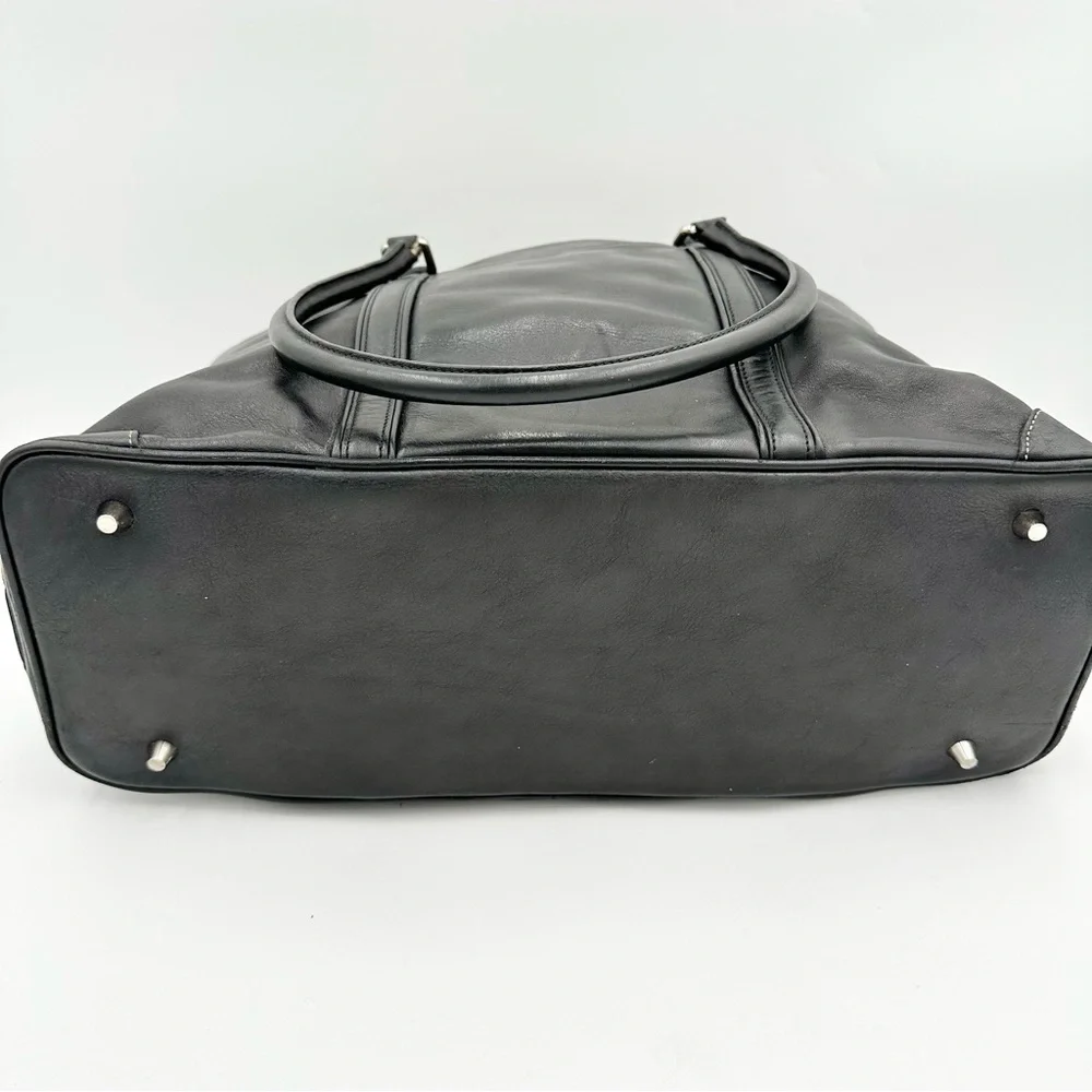 Coach Black Leather Tote Bag